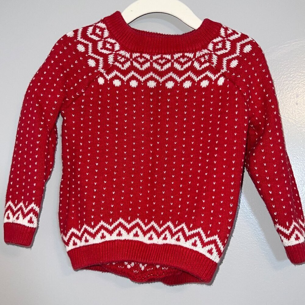 Set of 2 Old Navy Girl's Fair Isle Raglan Pullover Sweaters Size 2T